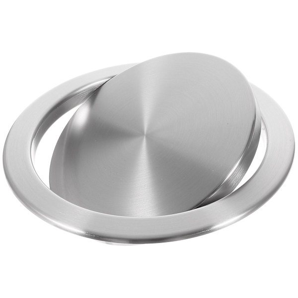 Innbygd klaffdeksel for søppelbøtte, automatisk klaffdeksel for søppelbøtte, innfelt søppeldeksel Silver 22.80X22.80X3.30CM