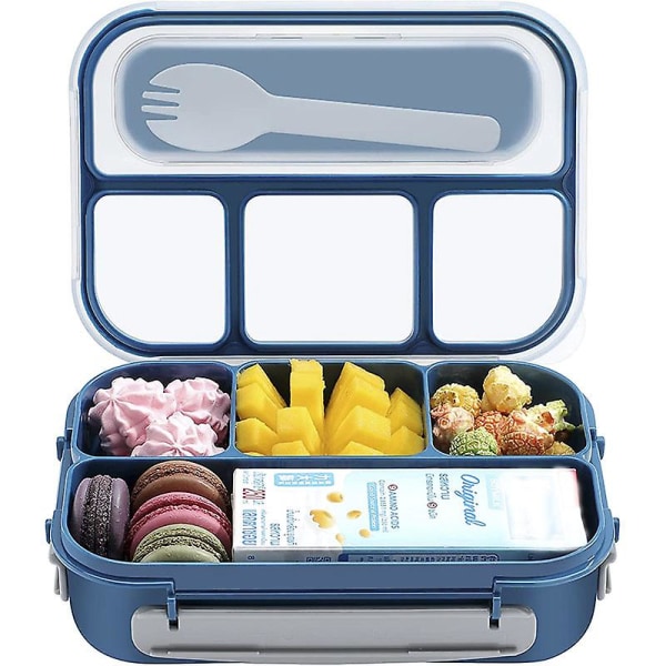 Kids Chill Lunch Box - Läcksäker Bento Box & 4 fack för måltider på språng - Mikrovågs- ​​och diskmaskinssäker Hidden green