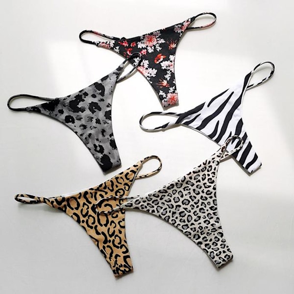 Sexig (M) Damunderkläder Stringtrosa Låg Midja G-String Trosor 5-pack Låg Rise T Rygg Stringtrosa Underkläder Present för Kvinnor-XF1-