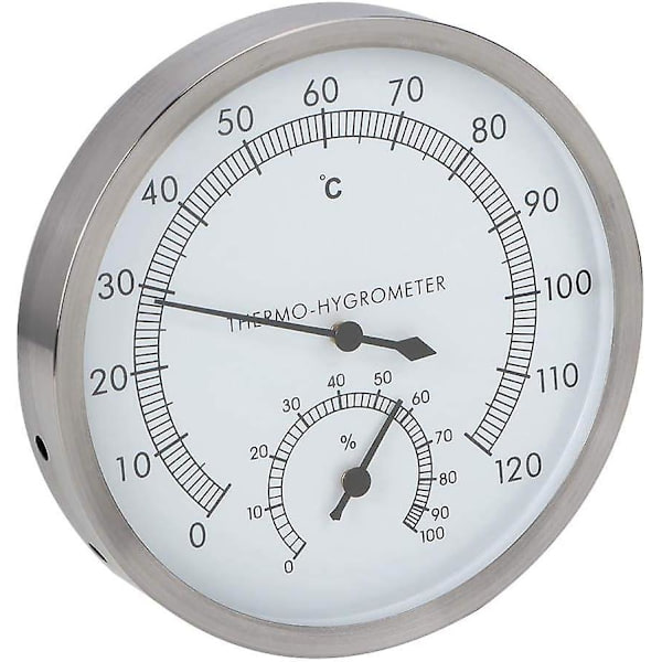 2-i-1 rostfritt stål bastutermometer hygrometer termo-hygrometer inomhus bastu utrustning tillbehör