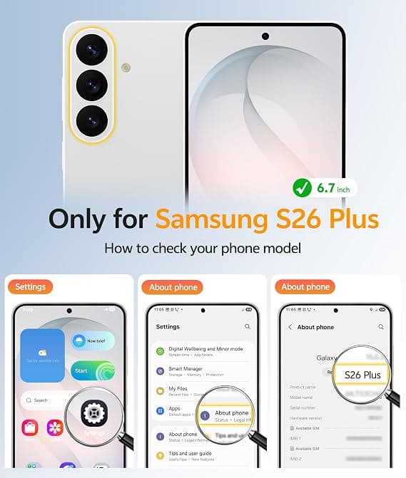 FNTCASE for Samsung Galaxy S26 Plus Case with Screen Protector, MagSafe Compatible, Translucent Matte, Full Camera Protection, Shockproof Clear