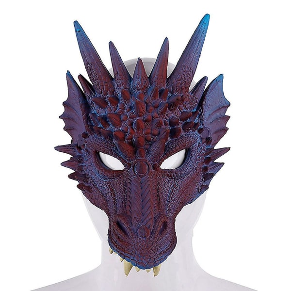 3d Dragon Mask Carnival Cosplay Fancy Dress Up Mask Carnivals Party Dräkt Blue Purple