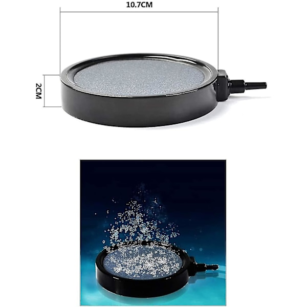 Rund skive luftsten diffuser, luftsten disk, luftsten akvarium boble sten rund, luft boble sten ultra stille, hydroponisk, belufter, pumpe, akvari