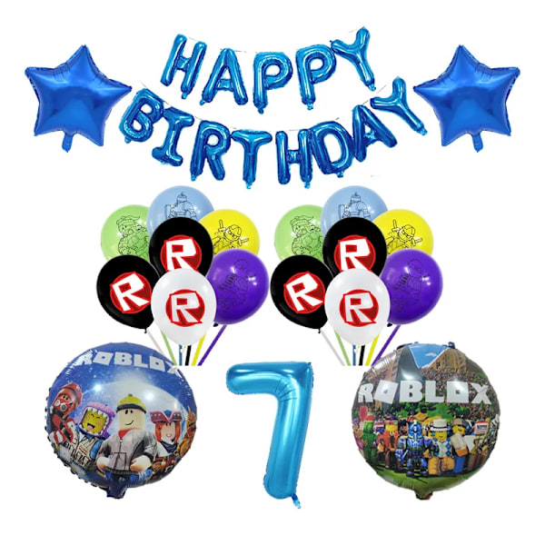 Fødselsdagsgaveposer til børn Roblox Tema Festartikler Papirtallerkener Krus Desserttallerkener Servietter Baby Shower Engangsservicesæt 80 stk.-XF1- 42pcs-7