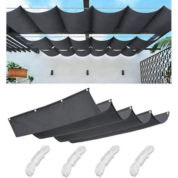 Retractable Wave Sail - Rectangular, Waterproof, UV Protective - 2x2m, Dark Grey 2 x 2 m 2 x 2 m Gris foncé