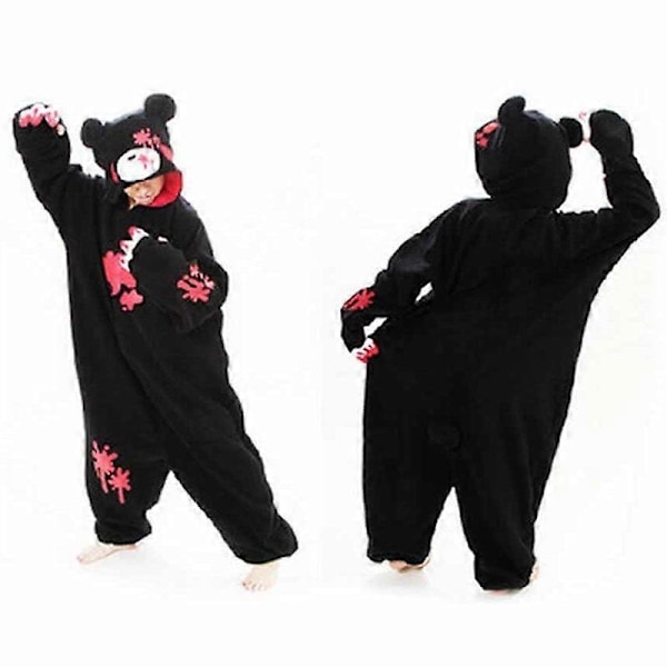 Synkkä Verikaru Uusi Musta Pinkcosplay Puku Fleece Eläin Onesies Pyjamat Aikuisten Cosplay Puku Pyjamat Yöpuku Tukkumyynti Black S