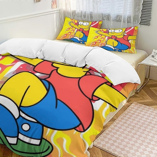 x93 The Simpsons 3-delat sängklädesset Varmt och bekvämt mjukt påslakanset med 1 påslakan och 2 örngott för sovrum b93 135x200cm 53x78in