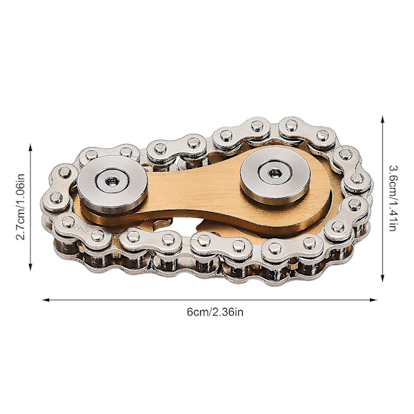 Ny 2023 Hot Rostfritt Stål Kedjehjul Fidgets Kedja Fidget Kub Växlar Länk Cykelkedja Nyhet Fidget Block Kinetisk Skrivbordsleksak silvergold