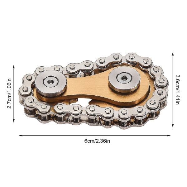 Ny 2023 Hot Rustfrit Stål Kæde Fidgets Kæde Fidget Cube Gear Linkage Cykelkæde Nyhed Fidget Blok Kinetisk Skrivebordslegetøj silvergold