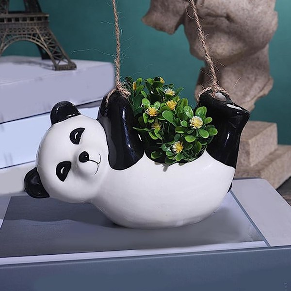 Ihana keraaminen panda riipus sisäpuutarhaan, työpöydän toimistokoriste