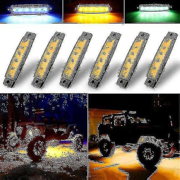 Pod Led Lights, Waterproof Underglow Neon Lights, Led Under Glow Lights, Car Decoration Lights, Green, 12v, 6pcs