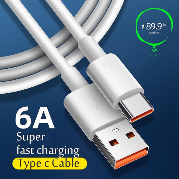 6a 66w USB Type C superhurtigt kabel til Huawei Mate 40 50 Xiaomi 11 10 Pro Oppo R17 0.3m