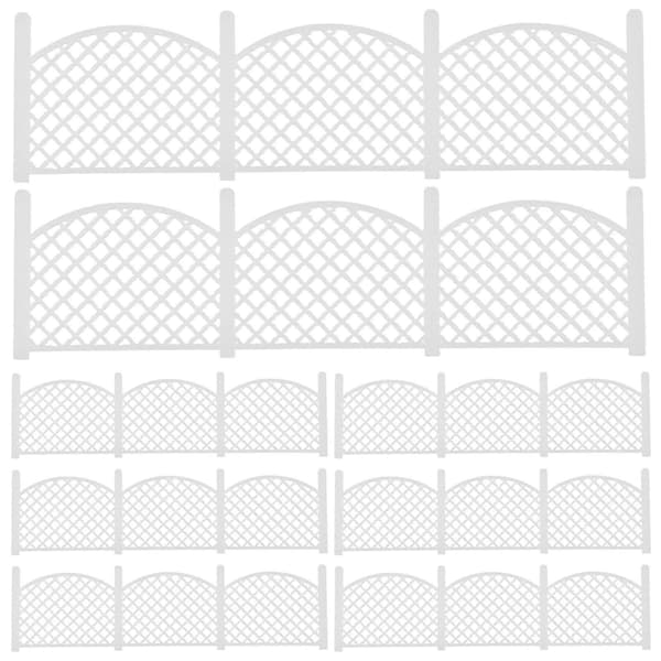 Miniature Hegn Model Dukkehus Tilbehør Fe Dekorationer Hvid Abs Simulation Ornament 8 Stk