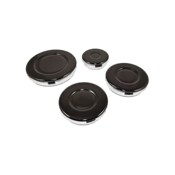 Universal Hob Cooker Gassbrenner Base og Cap Set 4 Stykker 55mm 75mm 100mm