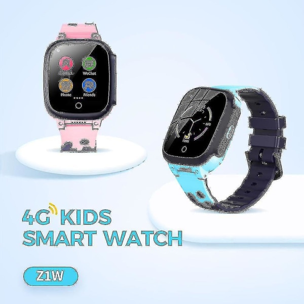 Barn Smart Watch Telefon 4g Kamera Video Touch Smartwatch Gps Tracker Sos Pink