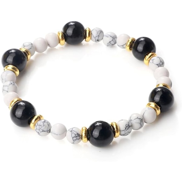 6mm 10mm Bead Bracelet Fashion Charm Shiny Black Tiger Eye Malachite Lava Stone Stretch Bracelets for Women Men Jewelry