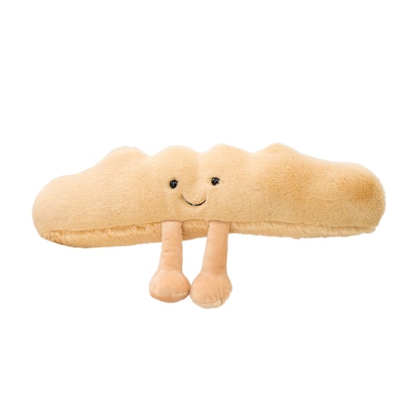 Simuleringsbröd Plyschkudde Mjuk Toastbröd Croissant Baguette Fylld Leksak Ländryggskram Nap Kudde Lång Remsa Plushie Cartoon Mat Kastkudde D