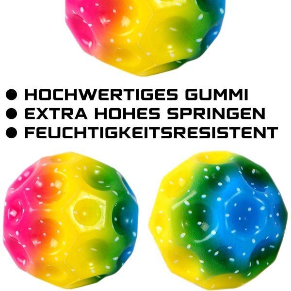 3 st Rainbow Space Ball Super Hög Studsande Studsande Lättvikts Skumball, förbättra hand-öga-koordination, lätt att greppa och fånga julklapp