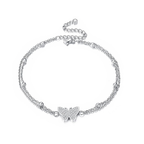 Butterfly Silver anklets for Women