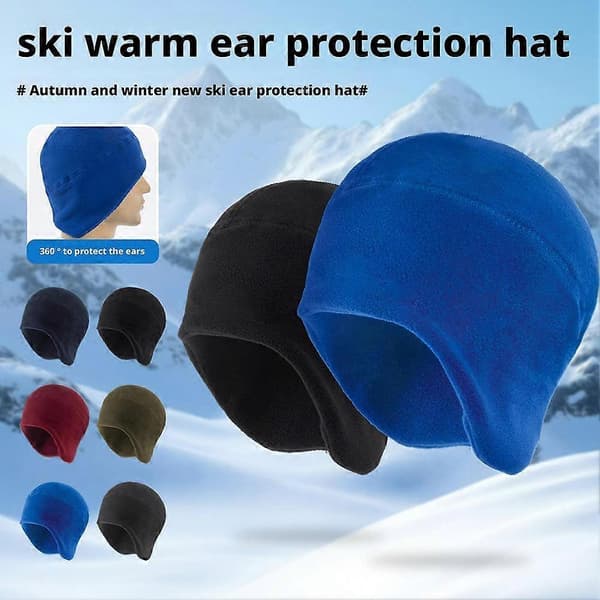 Vinter Termisk Mössa Vindtät Hatt För Kallt Väder Cykling Löpning☃☃ S7Q6 Blue One size