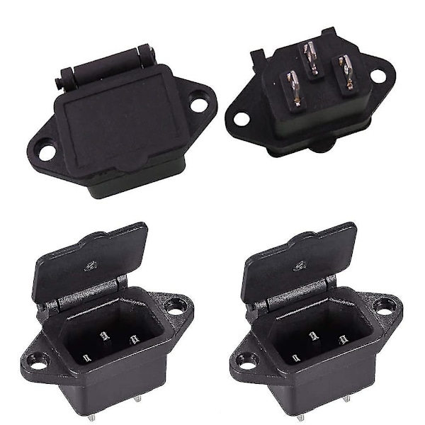 IEC320 C14/3-napainen urosliitin runkoon, PCB-paneeliin, virransyöttöliitäntä, kansi, AC 250V/10A, 4 kpl