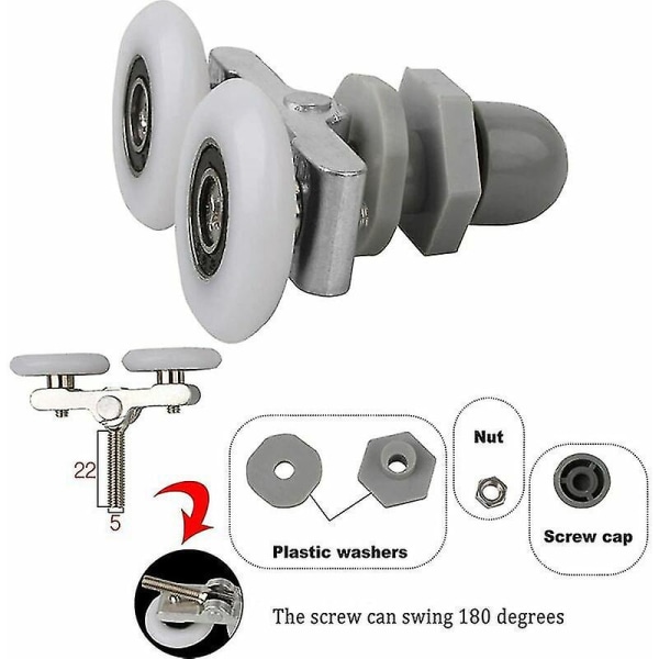 Duschrullar för duschdörrar Glidrullar Badrum Duschdörrar Ersättningsduschrulle, badrumsersättningsdelar 23mm 4 st
