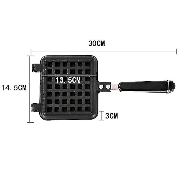 Utomhus Camping Våffelpanna Form Kaka Modell Klämma Panna Bakverktyg (1st)