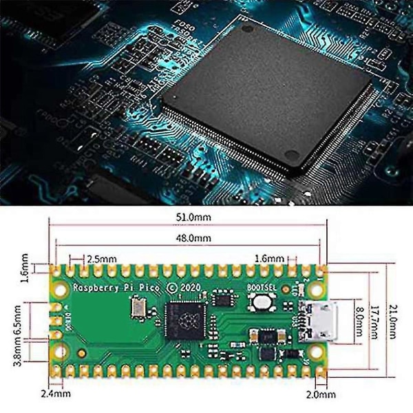 För Raspberry Pico Moderkort Rp2040 Microcontroller Arm M0+dual-core utvecklingskort med USB C