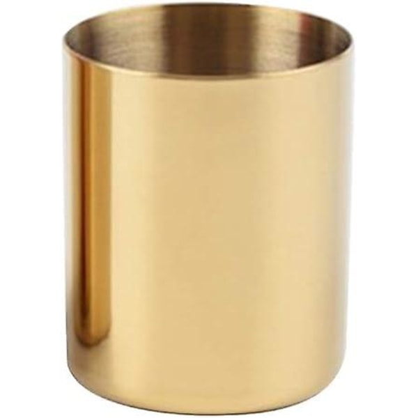 Pen Holder Gold Makeup Brush Holder Flower Vase Desktop Storage Container For Home Office (10 * 8.5cm, Gold)