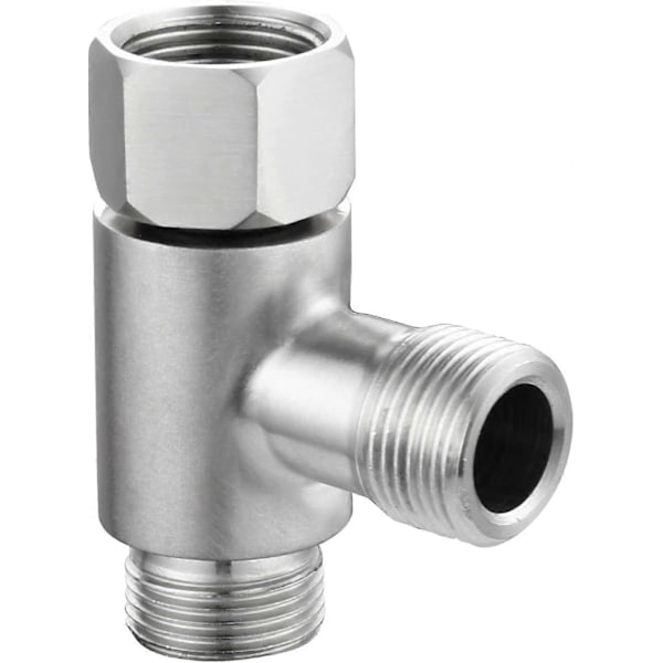 T-kobling for toalettvannforsyning, rustfritt stål, splitter 3/8\" x 3/8\", børstet nikkel, SBA020C -