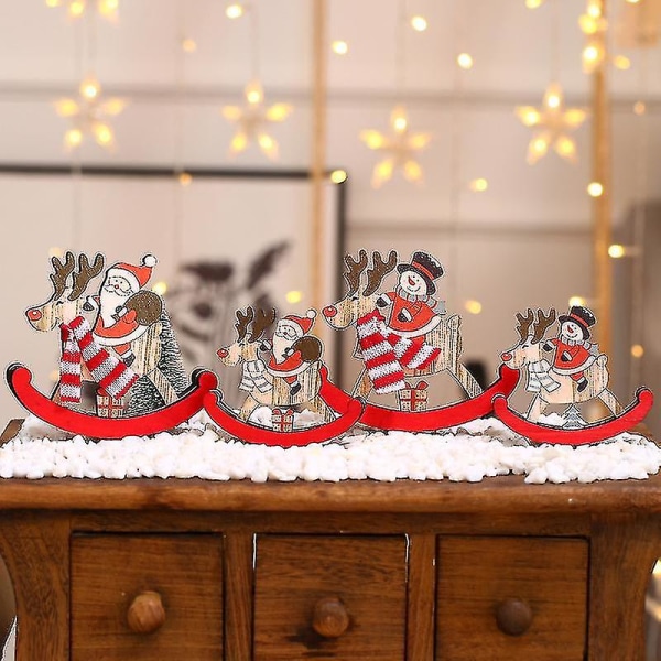 Lbq-julklappar Jul Dekorationer Jul Trä Gunghäst Små Gåvor Prydnader Large Snowman