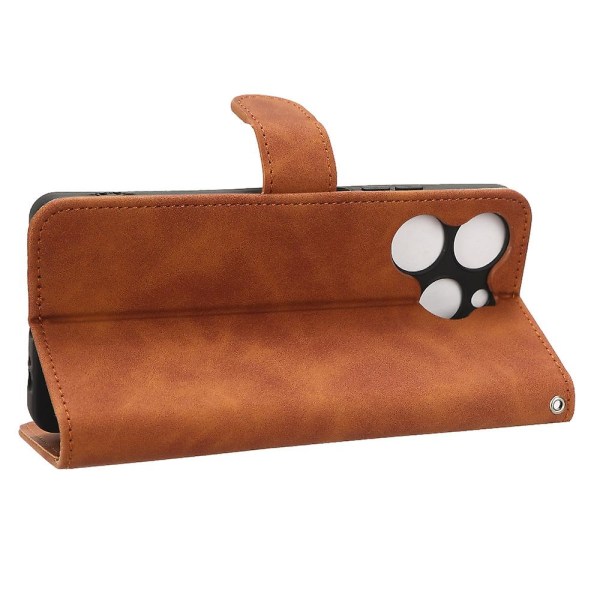 För Tecno Spark 10 Pro Skin-touch läder folio fodral plånbok stativ magnetiskt skyddande telefonfodral Brown Transsion Tecno Spark 10 Pro