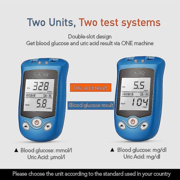 Otsonisterilaattoriton verensokeri- ja virtsahappotestimittari c05d | Fyndiq