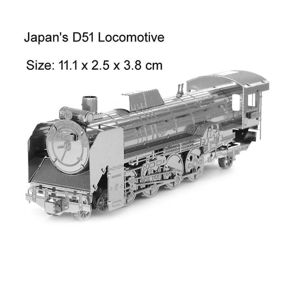 3D DIY metall trafikkverktøy modellpuslespill klassisk retro kjøretøy biller tog wrangler panzer montere puslespill leketøy for voksne D51 Locomotive