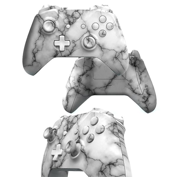 Komplet beskyttelseskasse reservedele kompatibel med Xbox One trådløs controller nøgleændring Botao White marble