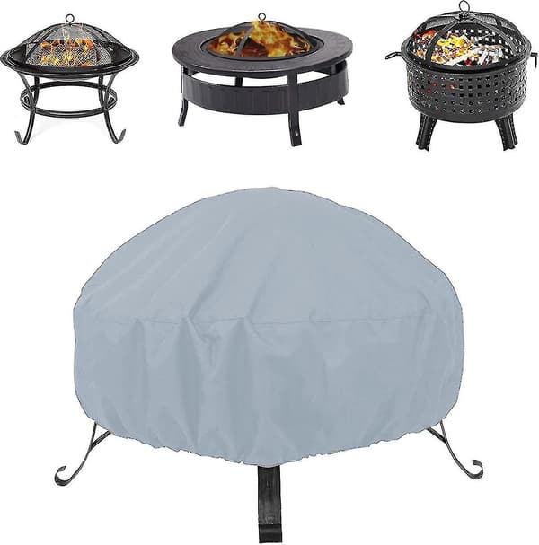 Rund Eldstadstäcke, Vattentätt Återanvändbart Eldstadstäcke Tarp Eldstadstäcke Utomhus Eldstadstäcke Med Dragkedja (122 X 46 Cm, Grå)