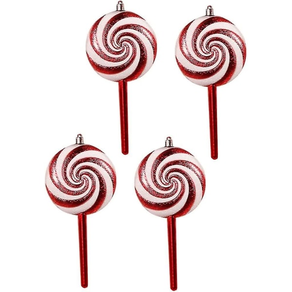 Juletræ Candy Plastic Cane Ornamenter (a, Style) 4 Stykker  Bd