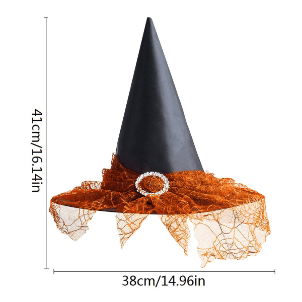 Halloween-koriste-esineet Halloween-hattu Lapset Aikuisten juhlatanssi Noitahattu Orange