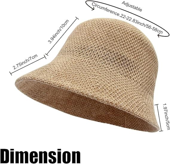 Letvægts, pakkebar solhat til kvinder, foldbare solhatte, vævede bøllehatte, pakkebar strandhat, floppy strikket hat