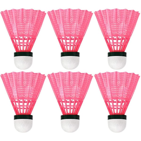 6 stk. Plastik Badminton Holdbar Sports Træningsbold Badminton Spille Udendørs - Pink