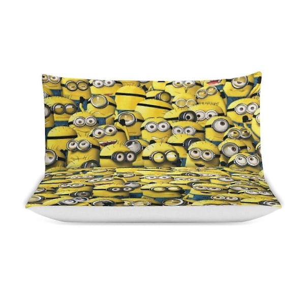 x91 Minion 3-delt sengetøysett Varmt og komfortabelt mykt dynetrekk sengesett med 1 dynetrekk og 2 putetrekk for soverom b91 135x200cm 53x78in