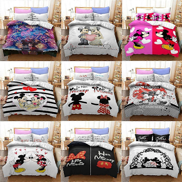 v5598 Sengetøj Mickey&Minnie Mouse Kollektion /<wbr/> Sengesæt Sengetøj IU5598 135x200cm 53x78in