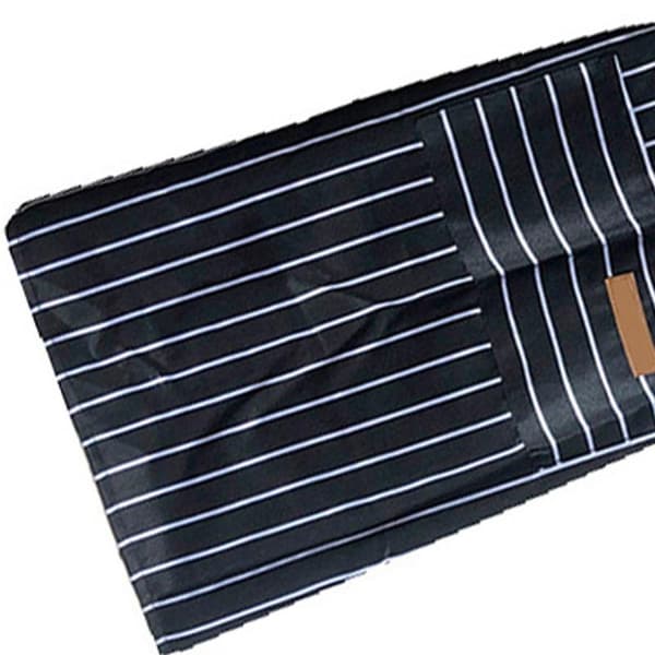 2 stk Kjøkkenforkle med 2 lommer Justerbart Bib Kokk Forkle for menn Kvinner Svart Stripe