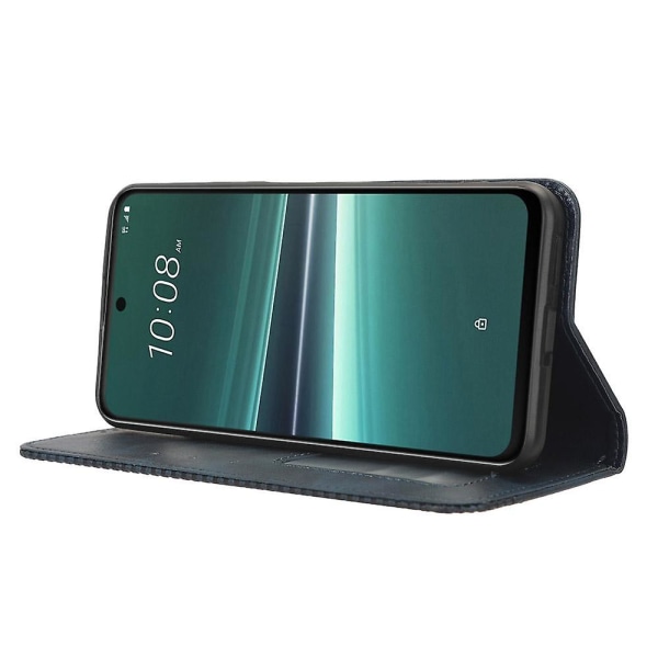 Stødsikker telefoncover i PU-læder til HTC U23 Pro 5G - Retro-telefoncover med stativ og pungfunktion Blue