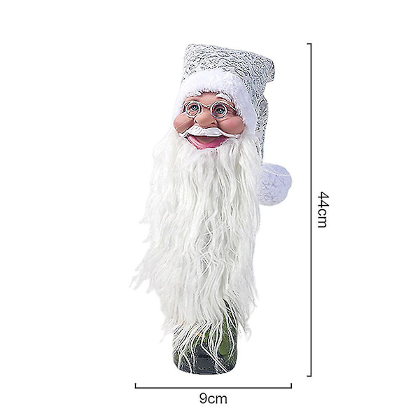 Jultomte Vinflaskeöverdrag - Jultomte Huvud Flasköverdrag Topp Dekorativ Jul Dekoration