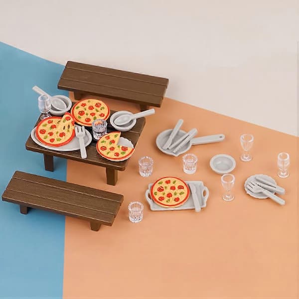 Miniatyrdockhuspoolset för lek med 2 set