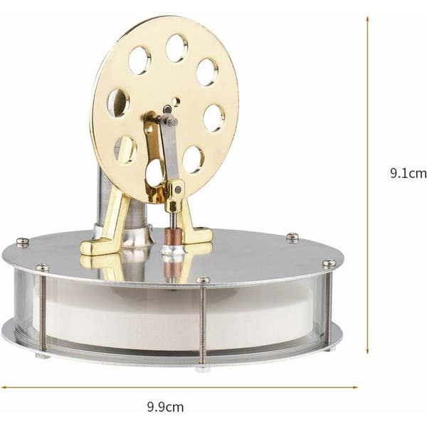 Lavtemperatur Stirlingmotor, montert strømgenerator, varmeeksperiment fysikkgeneratormodell