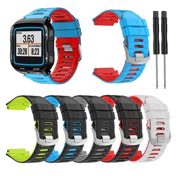 Silikoniranneke Garmin-Forerunner 920XT -älykellon rannekkeeseen Black blue