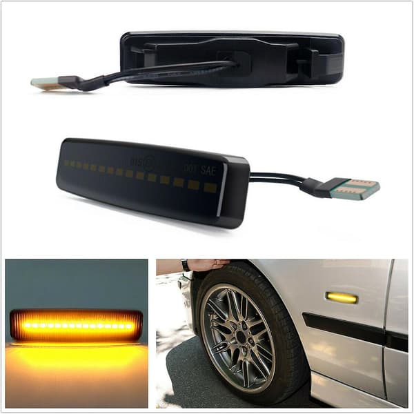Dynamisk LED-sidomarkeringsljus Rökfärgad Blinkers För E39 5er 1995-2003