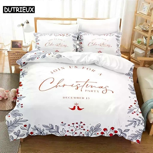 v2318 Sängkläder Skog Jul Sängkläder Set Påslakan Set Sängkläder Digitaltryck Sänglinne Queen Size Sängkläder Set Modedesign 3-delars Sängkläder 200x200cm 78x78in